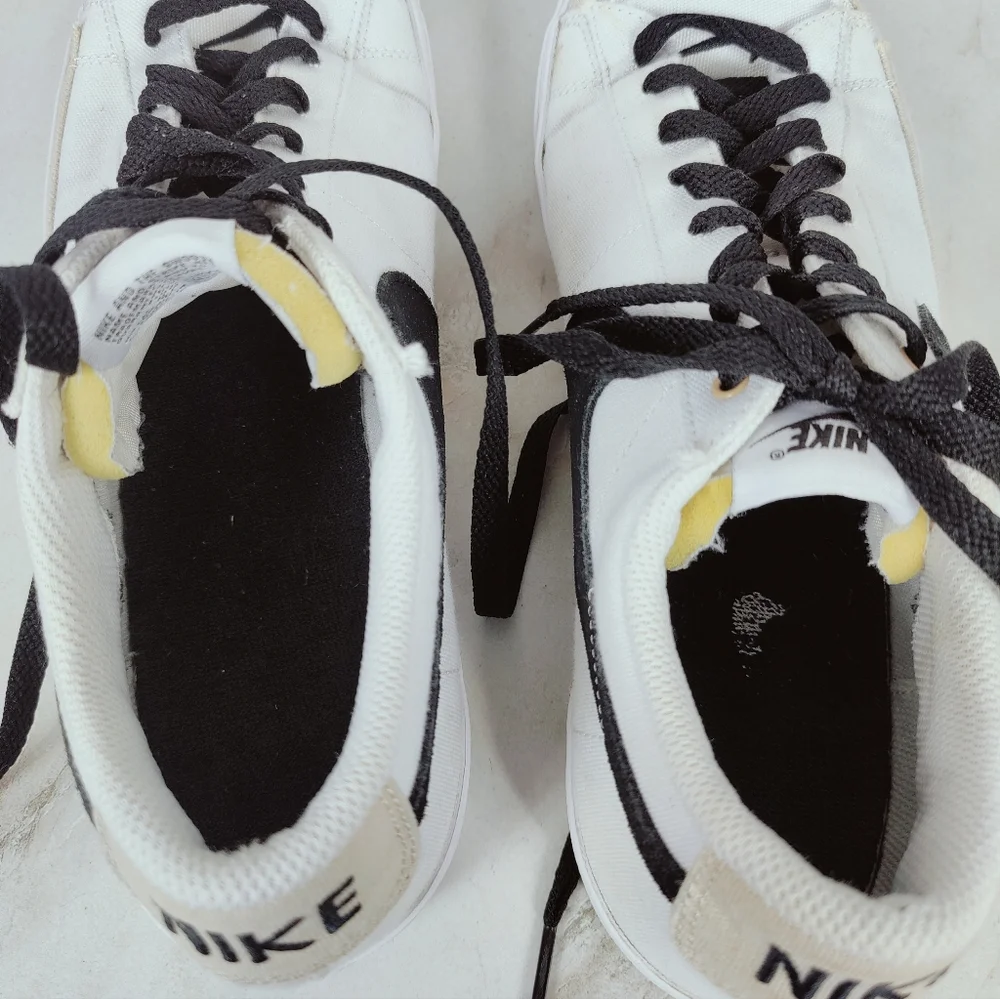 Nike Men's Blazer Low '77 Vintage White Black Canvas Sneakers, 10.5 - Picture 6 of 11